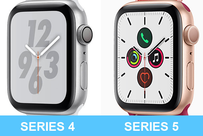 Сравнение Apple Watch Series 4 и Series 5