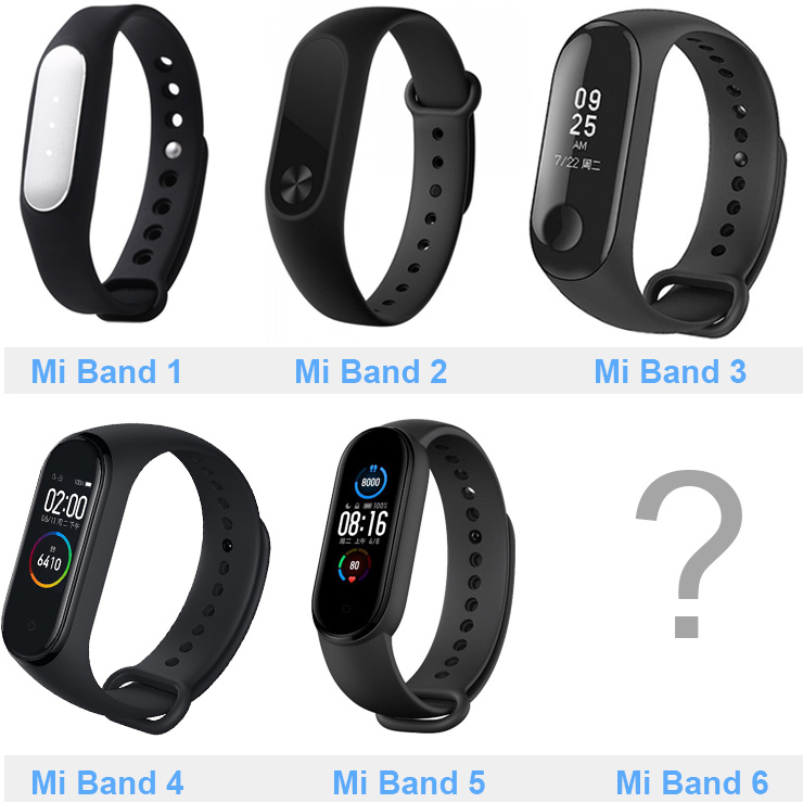 mi band 1 to 5